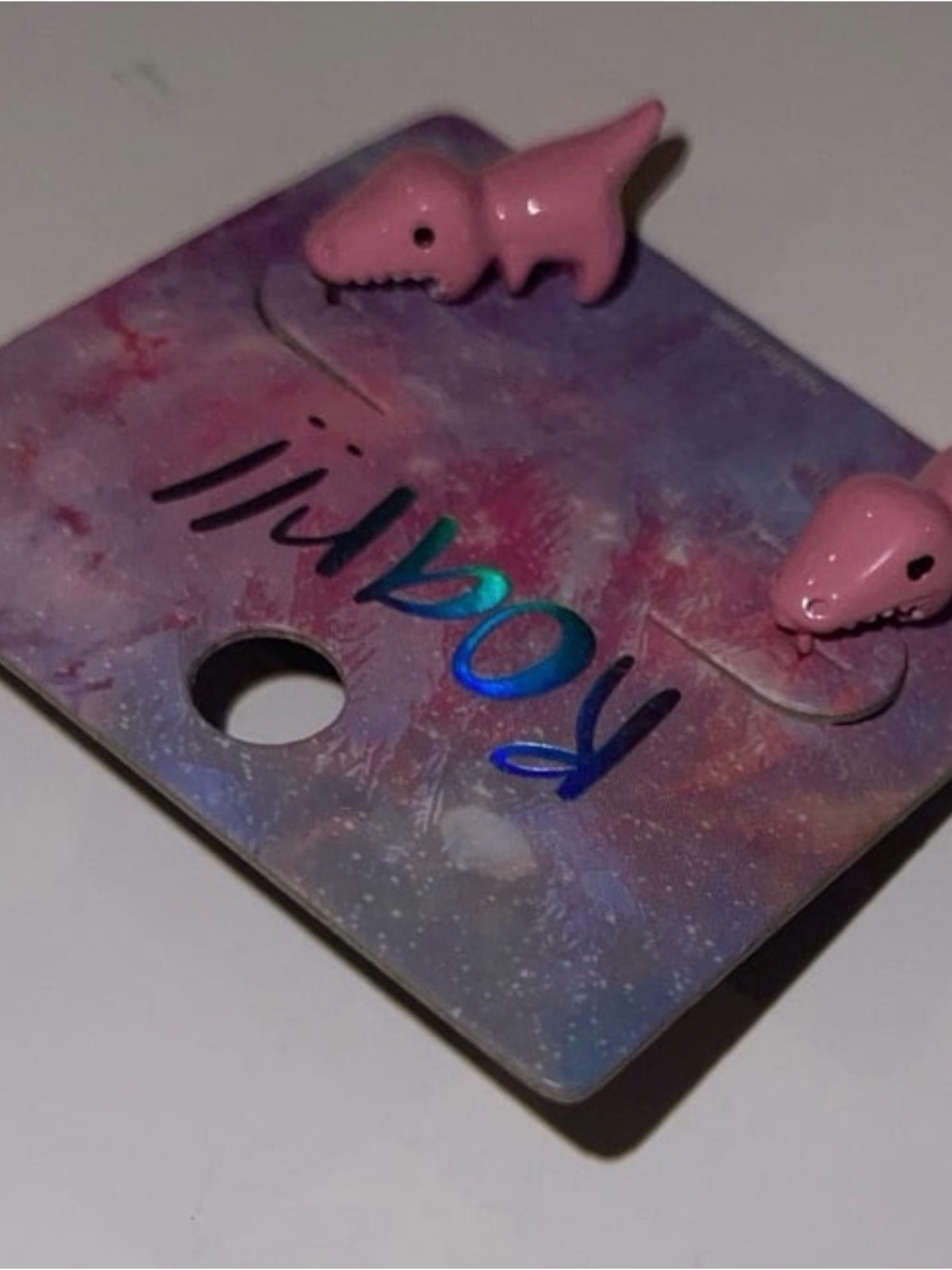 Hot Topic Pink Shark Stud Earrings